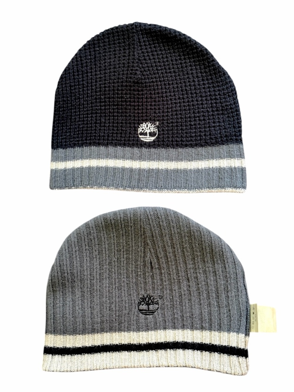 Timberland Y2K‎ Reversible Skull Cap Knit Beanie Striped Neutral Unisex